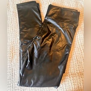 FLAMINGO NWOT Faux Leather Matte Black Lined Leggings Size 3X